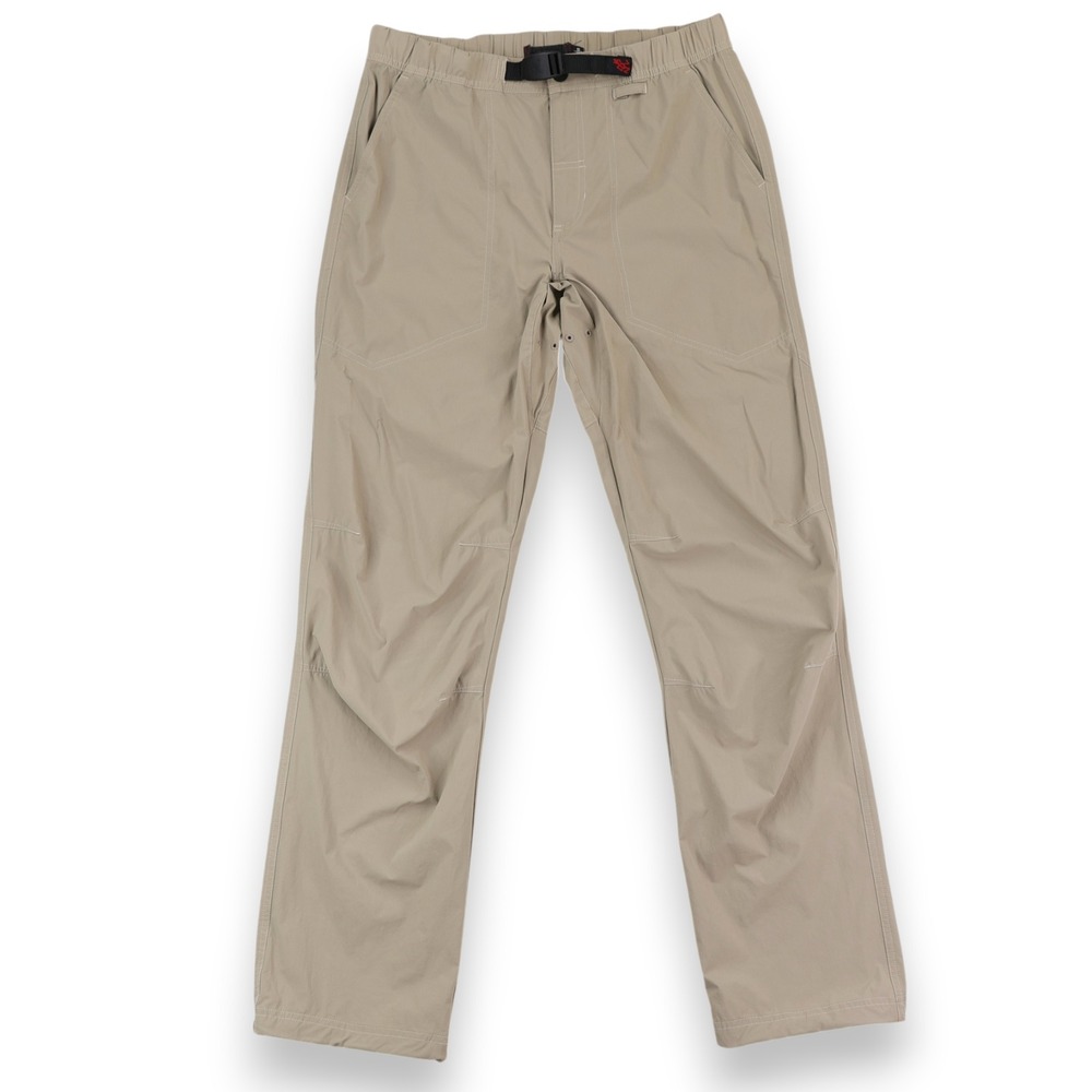 Gramicci River G Pant Mens Small Khaki 32" Inseam Hiking Nylon Stretch Belted